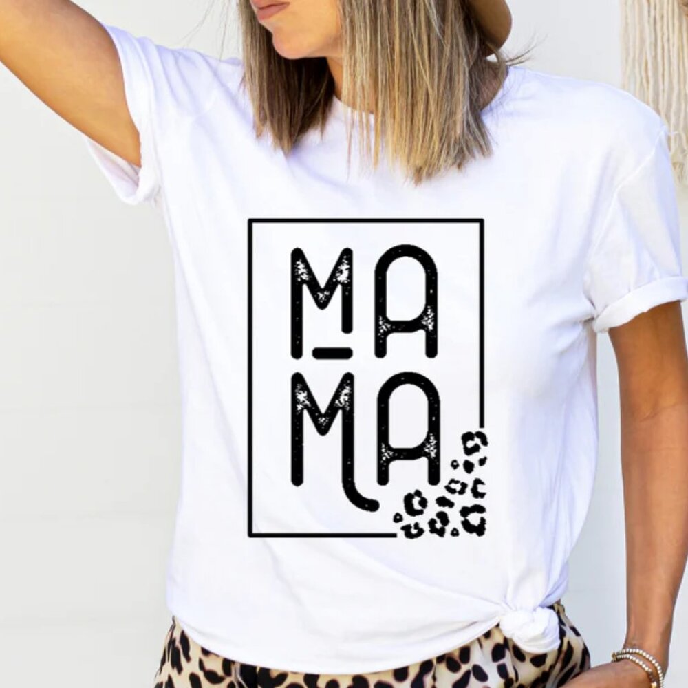 MaMa Cheetah Print Tee (White/New)